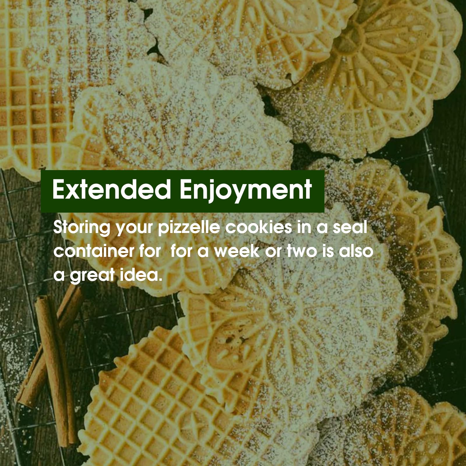 KEINVE compact pizzelle maker ideal for holiday parties.