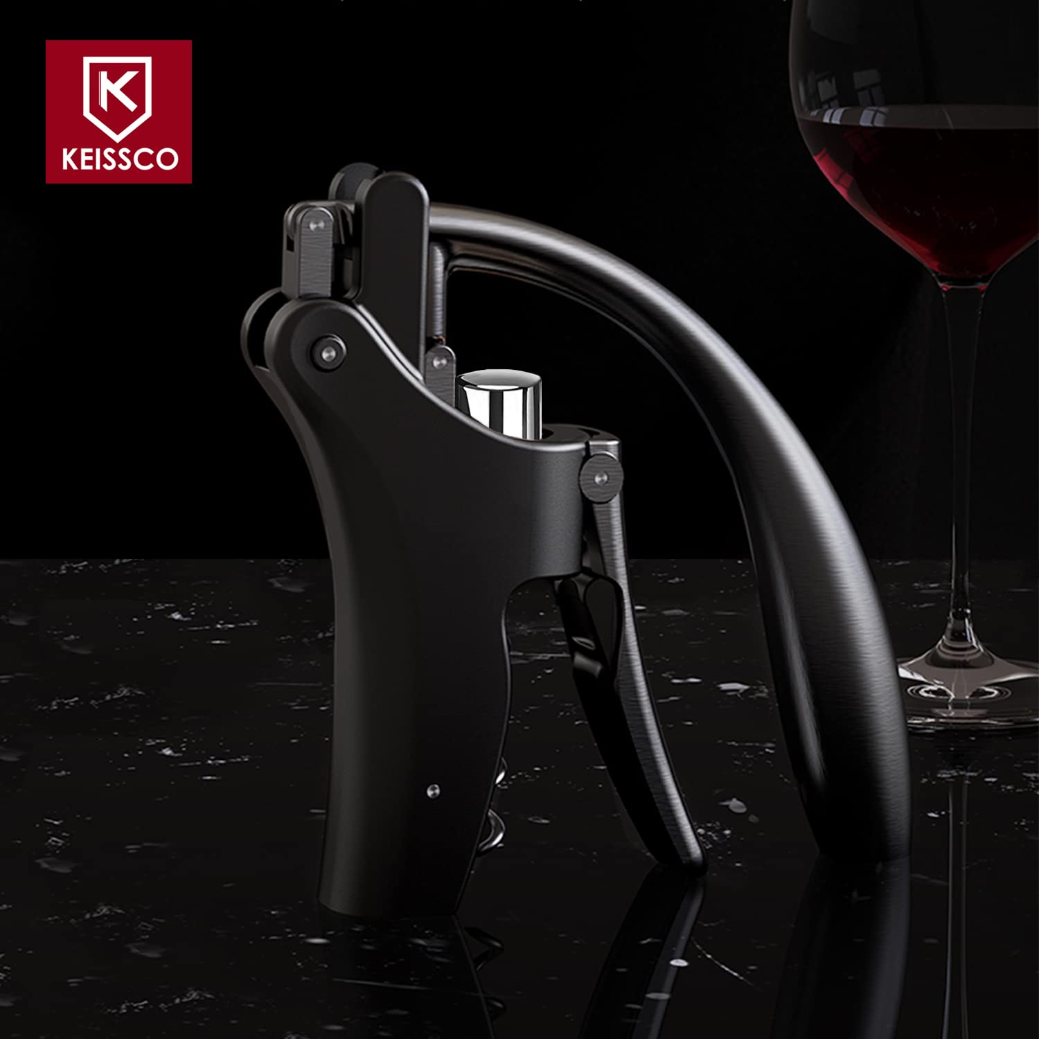 KEISSCO foil cutter integrated for easy foil removal before opening.
