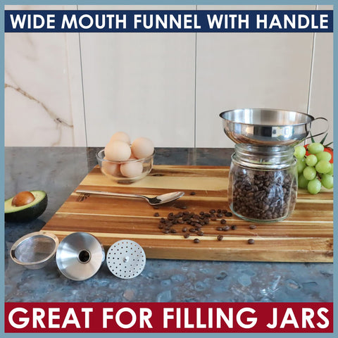 KEISSCO funnel set used for straining kombucha during preparation