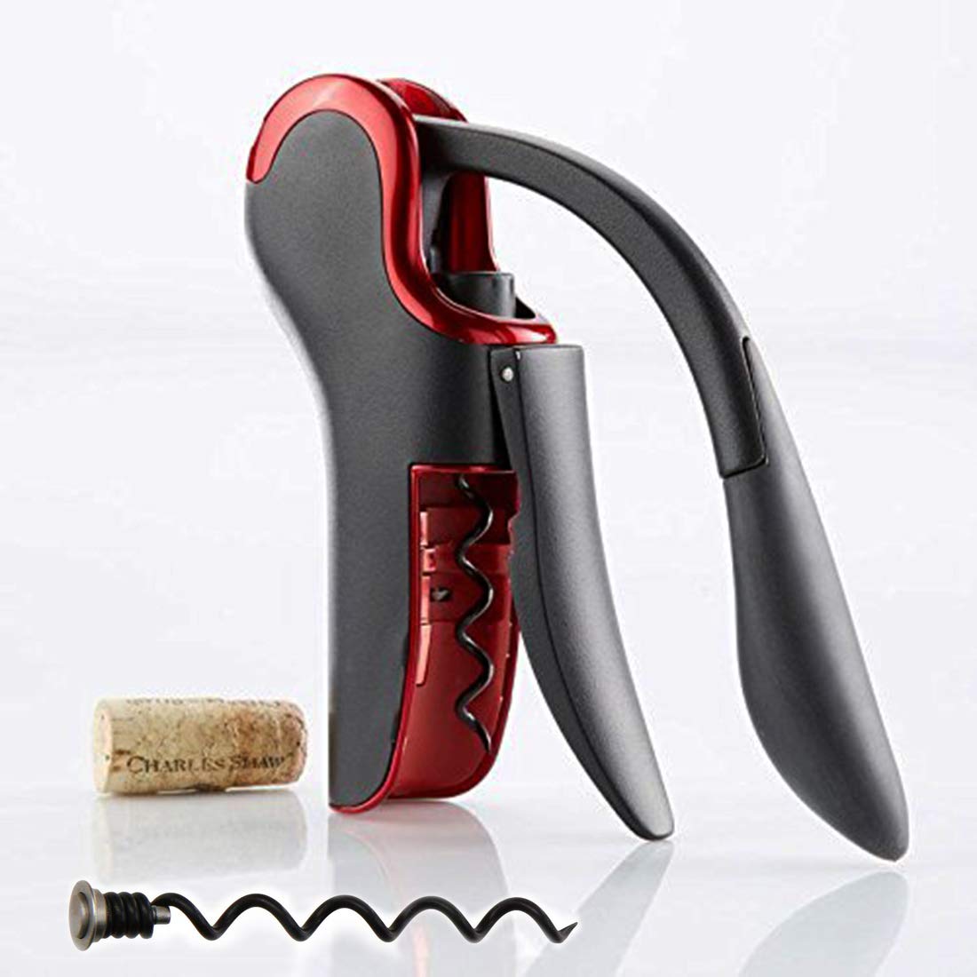 KEISSCO wine opener in compact vertical design enables easy bottle opening.