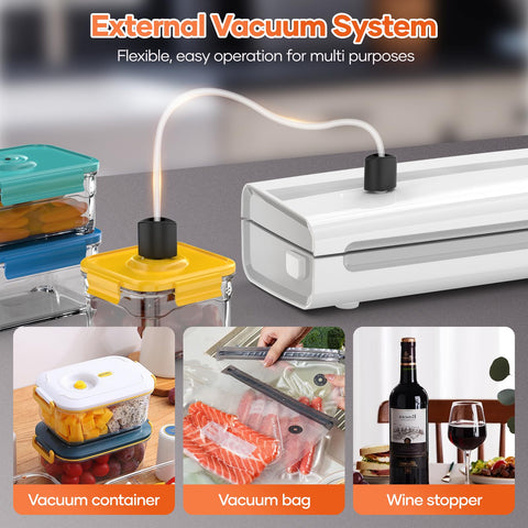 Kejector canister function for vacuum sealing jars and sous vide bags
