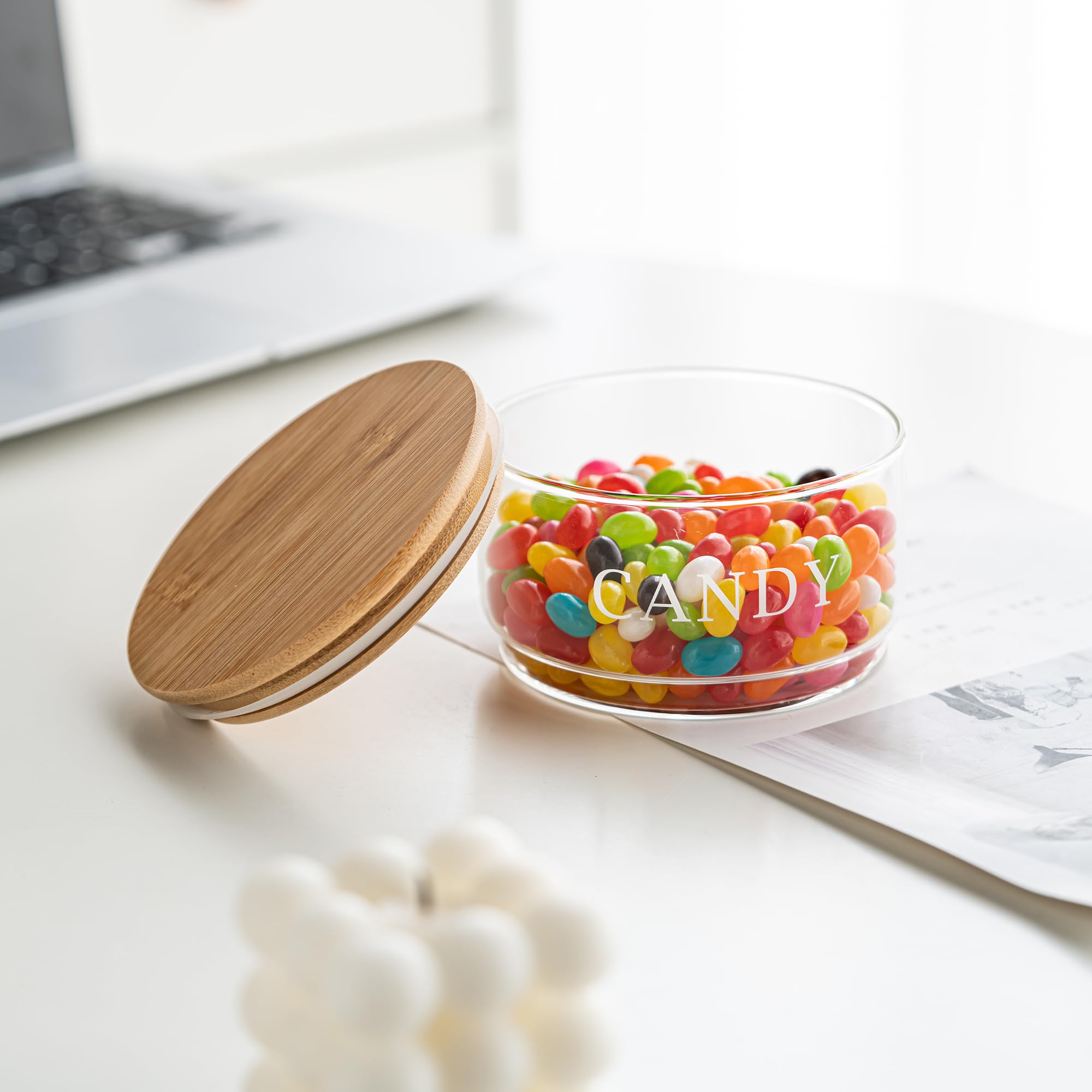 KEKEHOME glass candy jar clear view enhances food presentation at gatherings