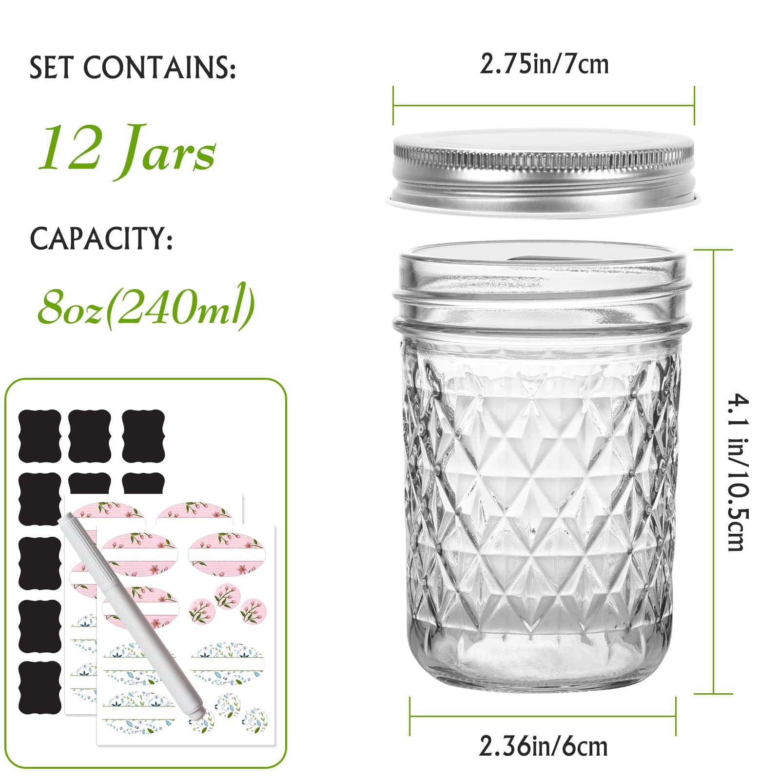 Close-up of Keketin crystal-clear glass jar showing quality and clarity.
