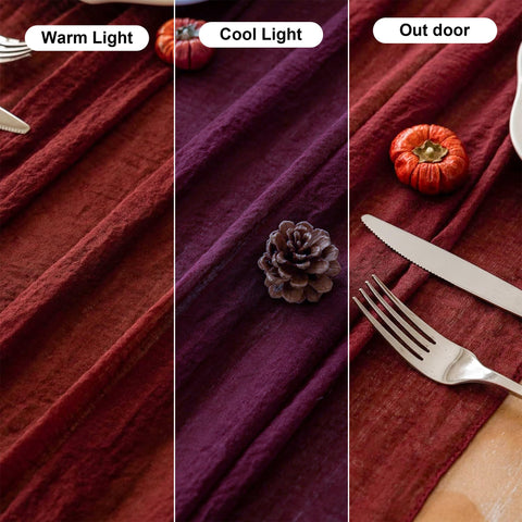 Keketoarrange Burgundy Table Runner care instructions support long-lasting reuse