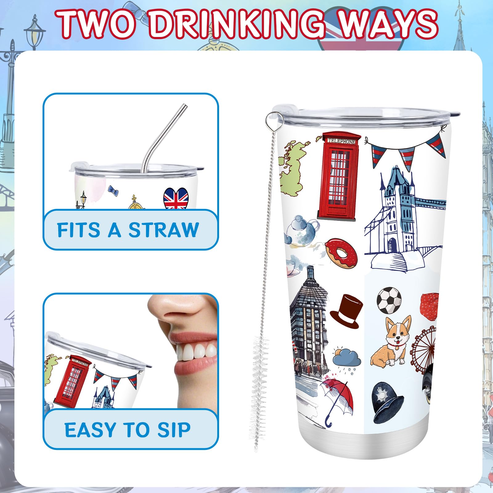 Keluna 20oz stainless steel tumbler with double-wall insulation maintains hot or cold drinks.