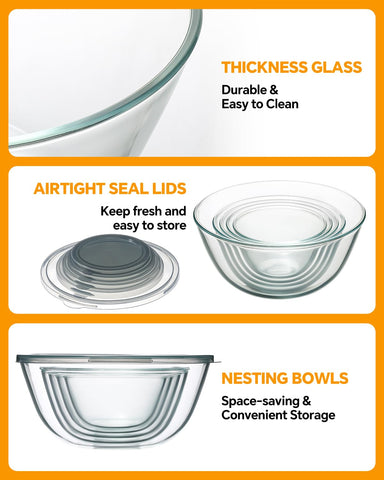 KEMETHY 0.85QT small bowl with lid for snacks and dips.