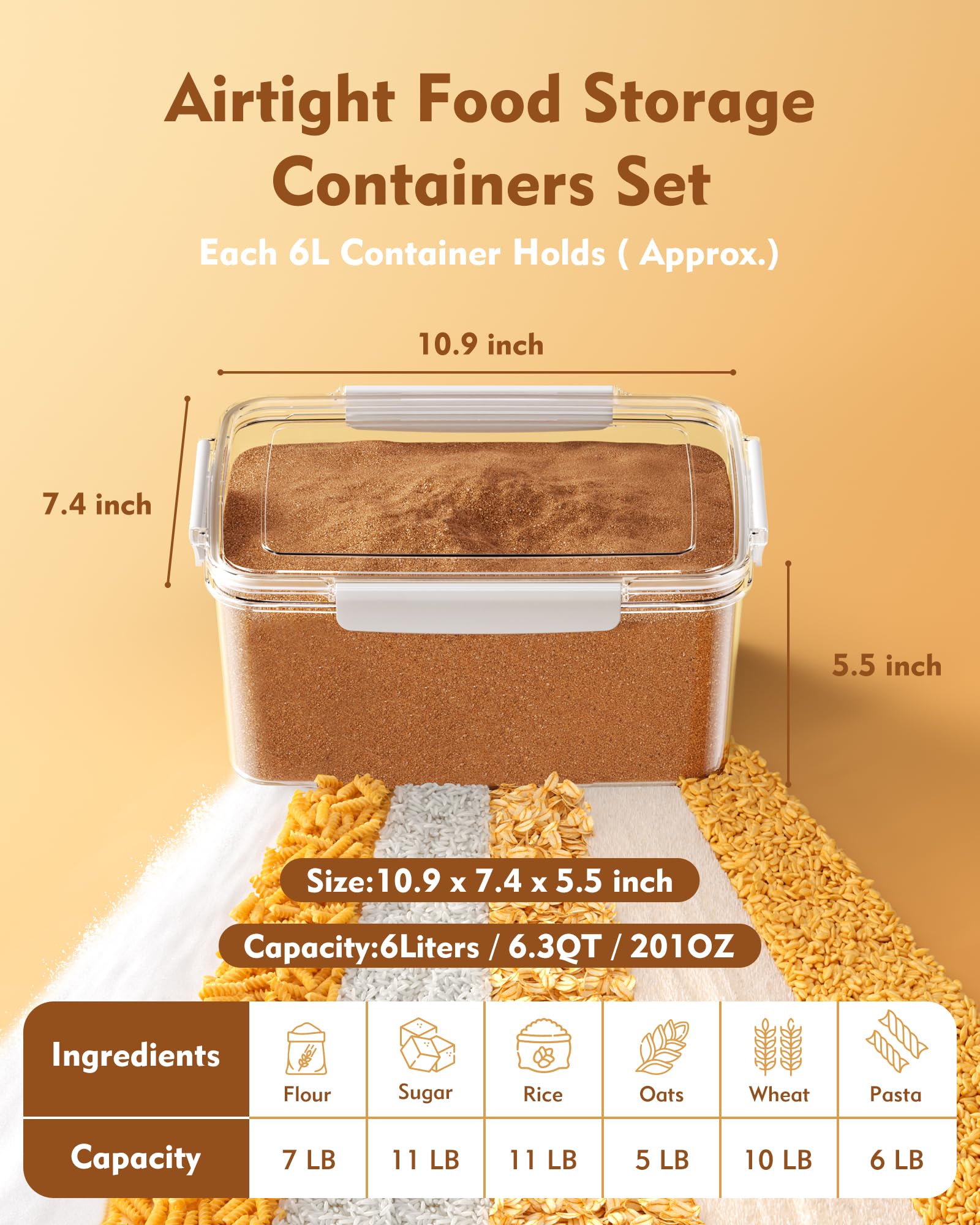 Kemethy 10L container with lid for easy bulk storage access