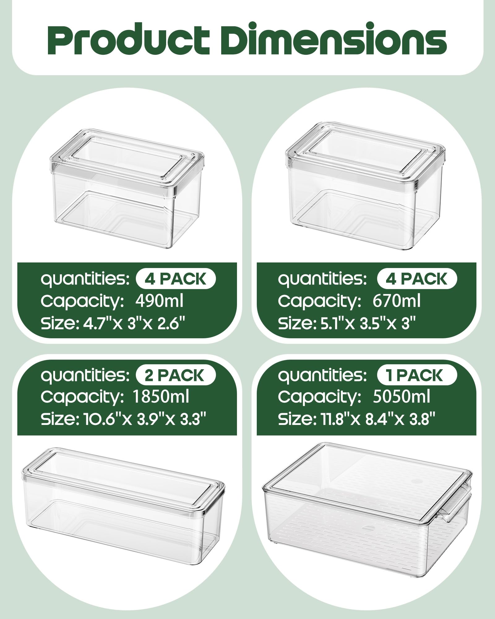 KEMETHY large fridge bin set keeps fruits neatly organized and within reach