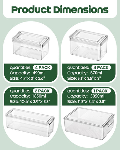 KEMETHY large fridge bin set keeps fruits neatly organized and within reach