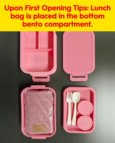 KEMETHY bento interior shows three stacked compartments for diverse portions.