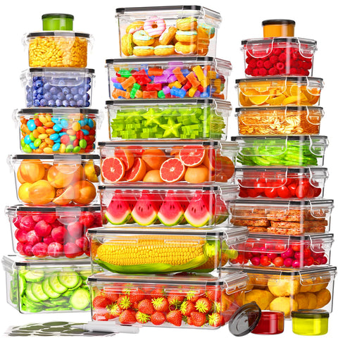 KEMETHY 80oz rectangular container with airtight lid for meal prep and freshness