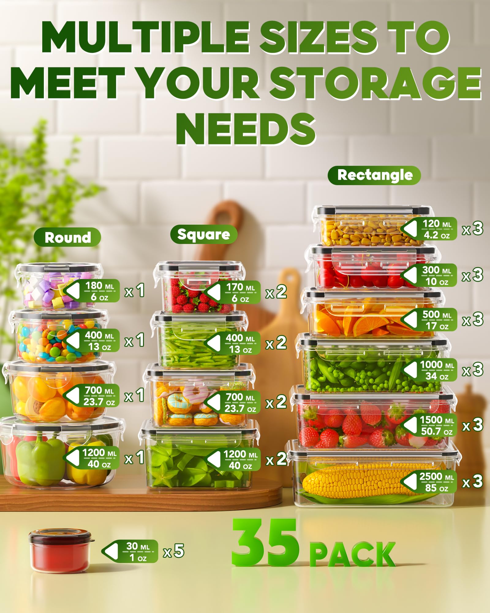 KEMETHY 50.7oz rectangular container keeps leftovers organized and leak-free.