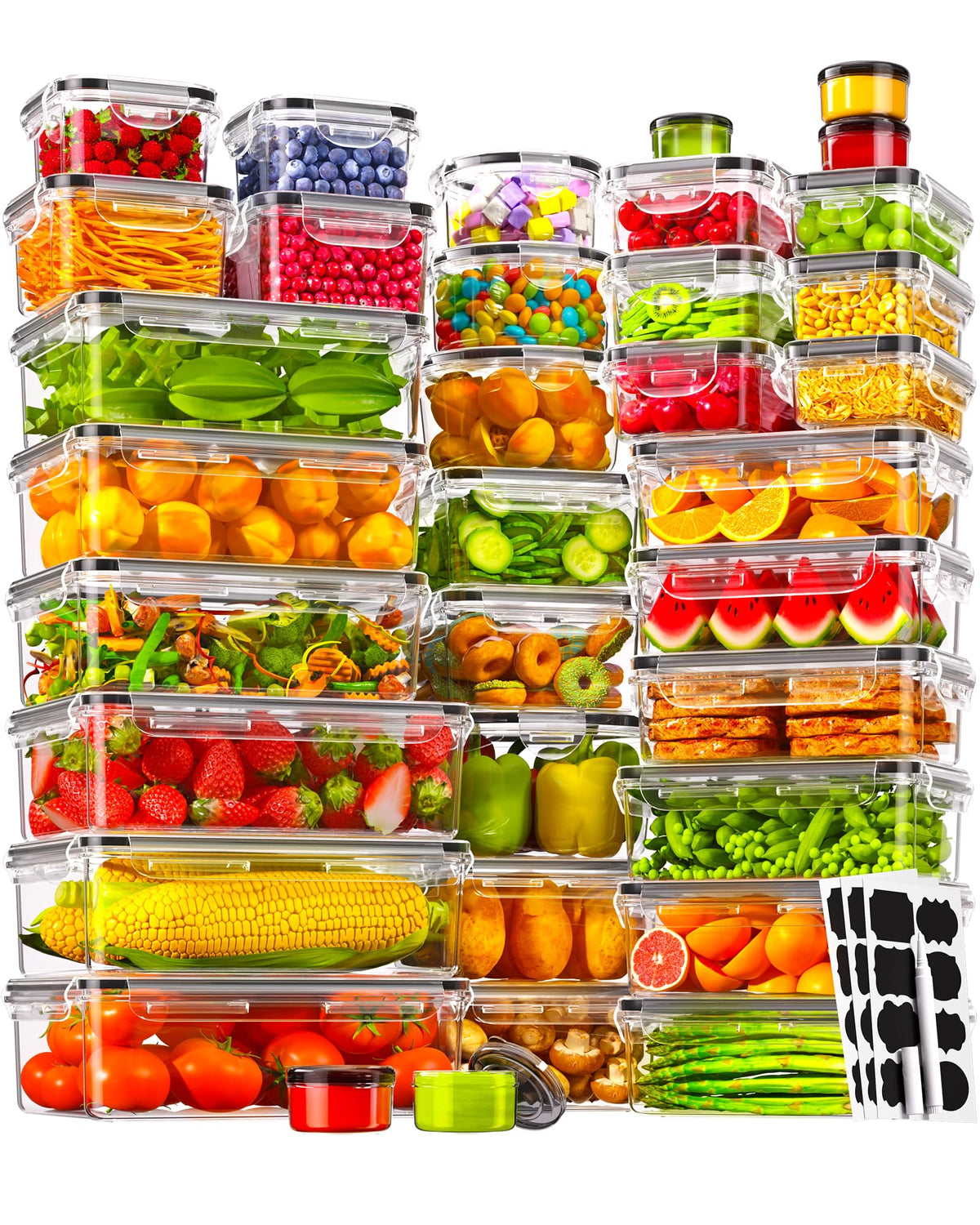 KEMETHY 85oz rectangular container with airtight lid for meal prep freshness.