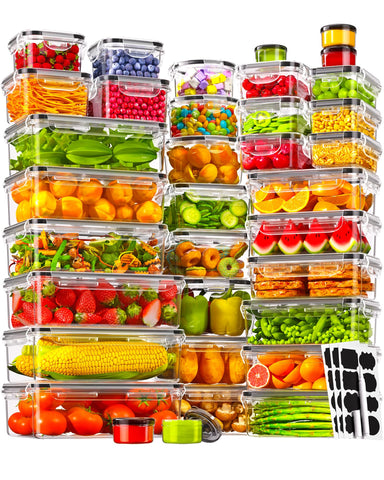 KEMETHY 85oz rectangular container with airtight lid for meal prep freshness.