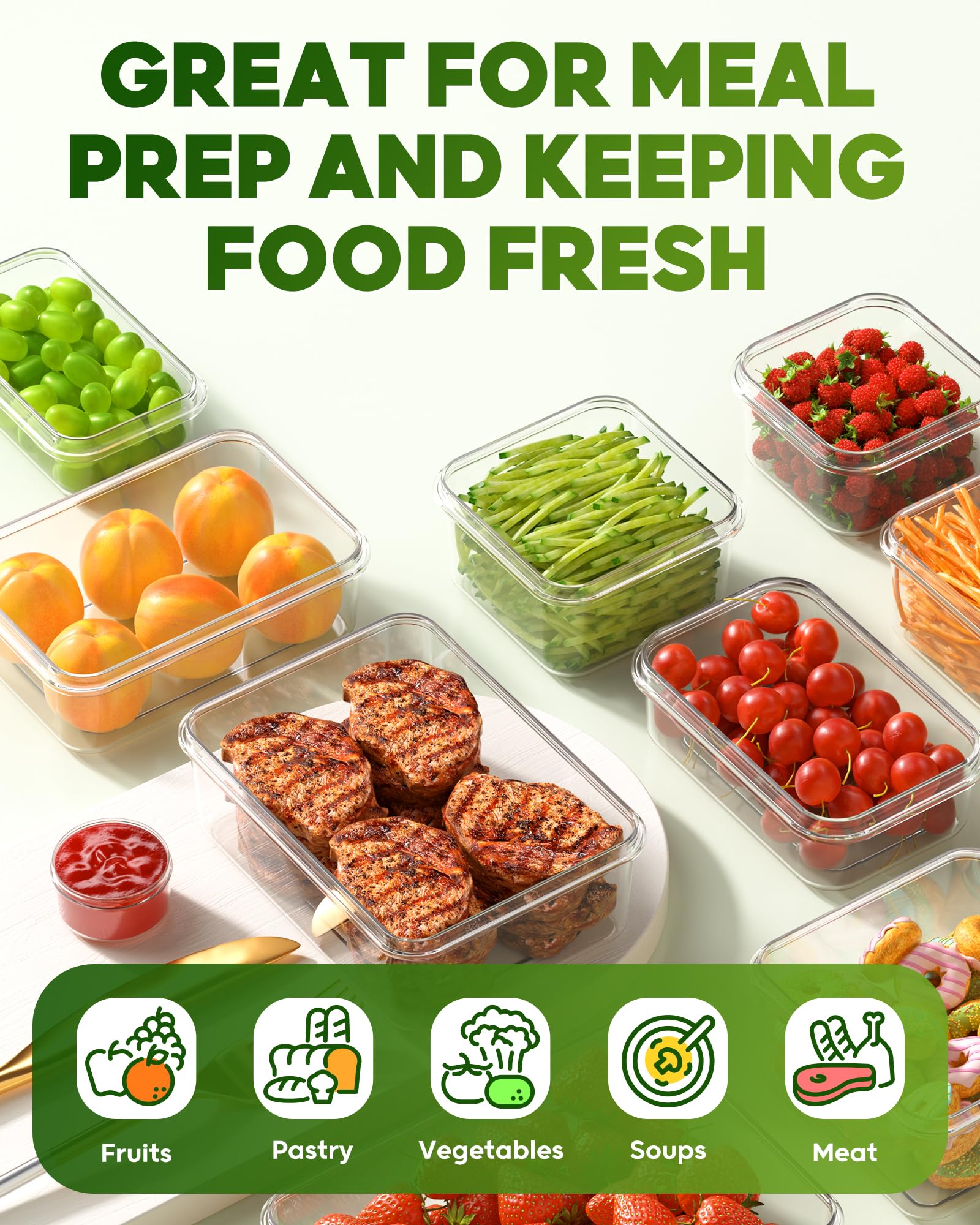 KEMETHY 40oz round container versatile for soups and batches.