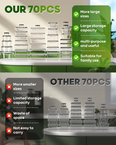 KEMETHY 23.7oz square container suitable for snacks and portions.