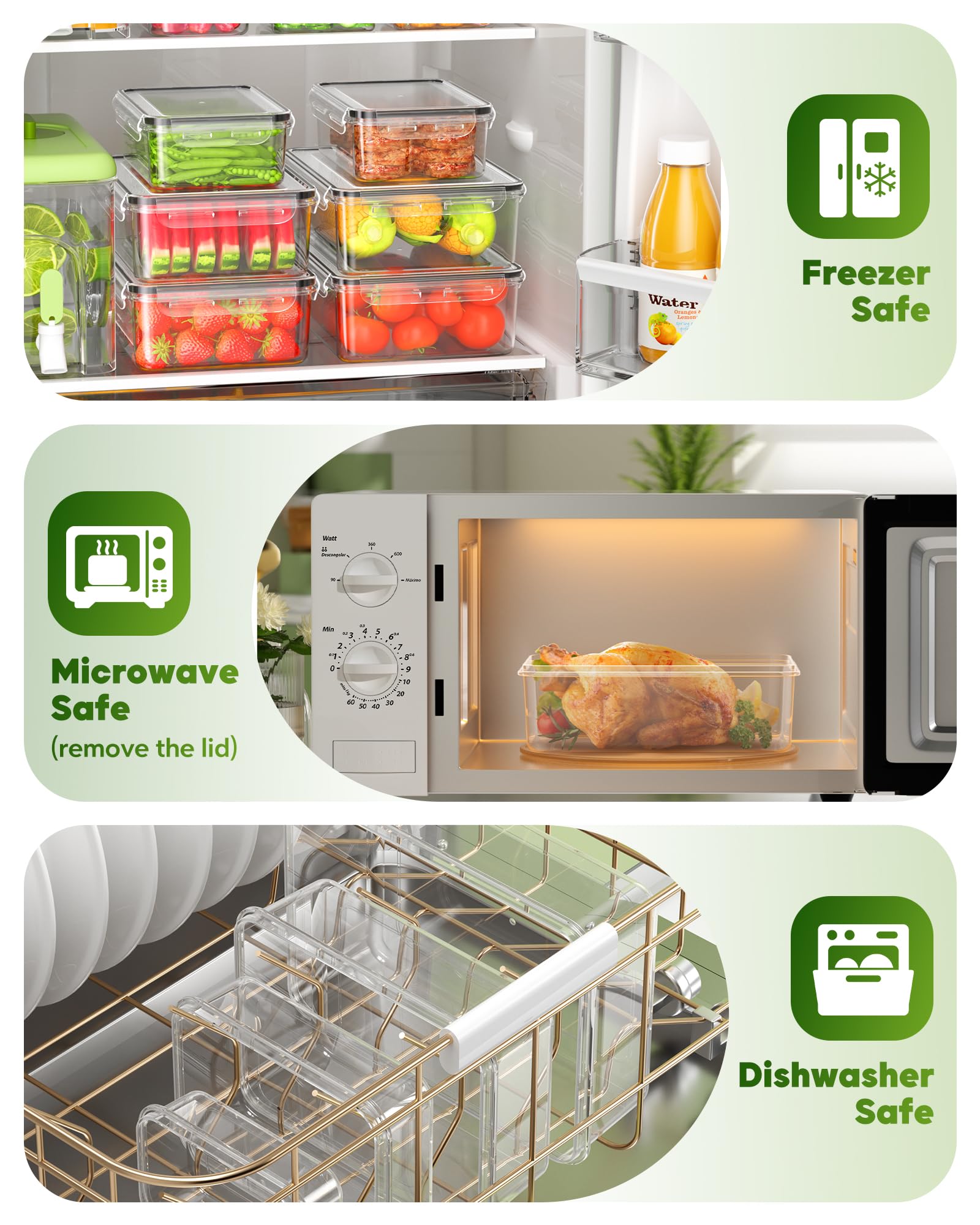 KEMETHY 40oz square container optimized for fridge space and stacking.