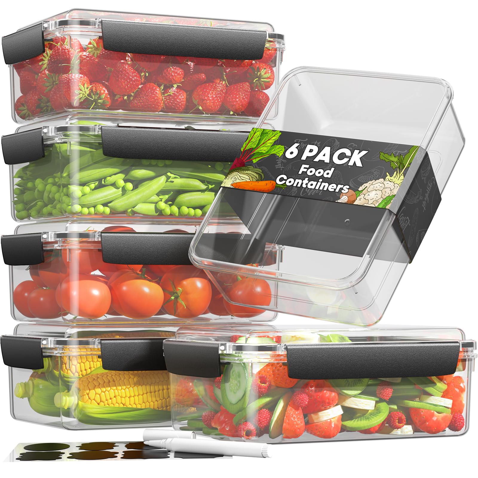KEMETHY 7-cup container set shows large capacity for meal prep and leftovers