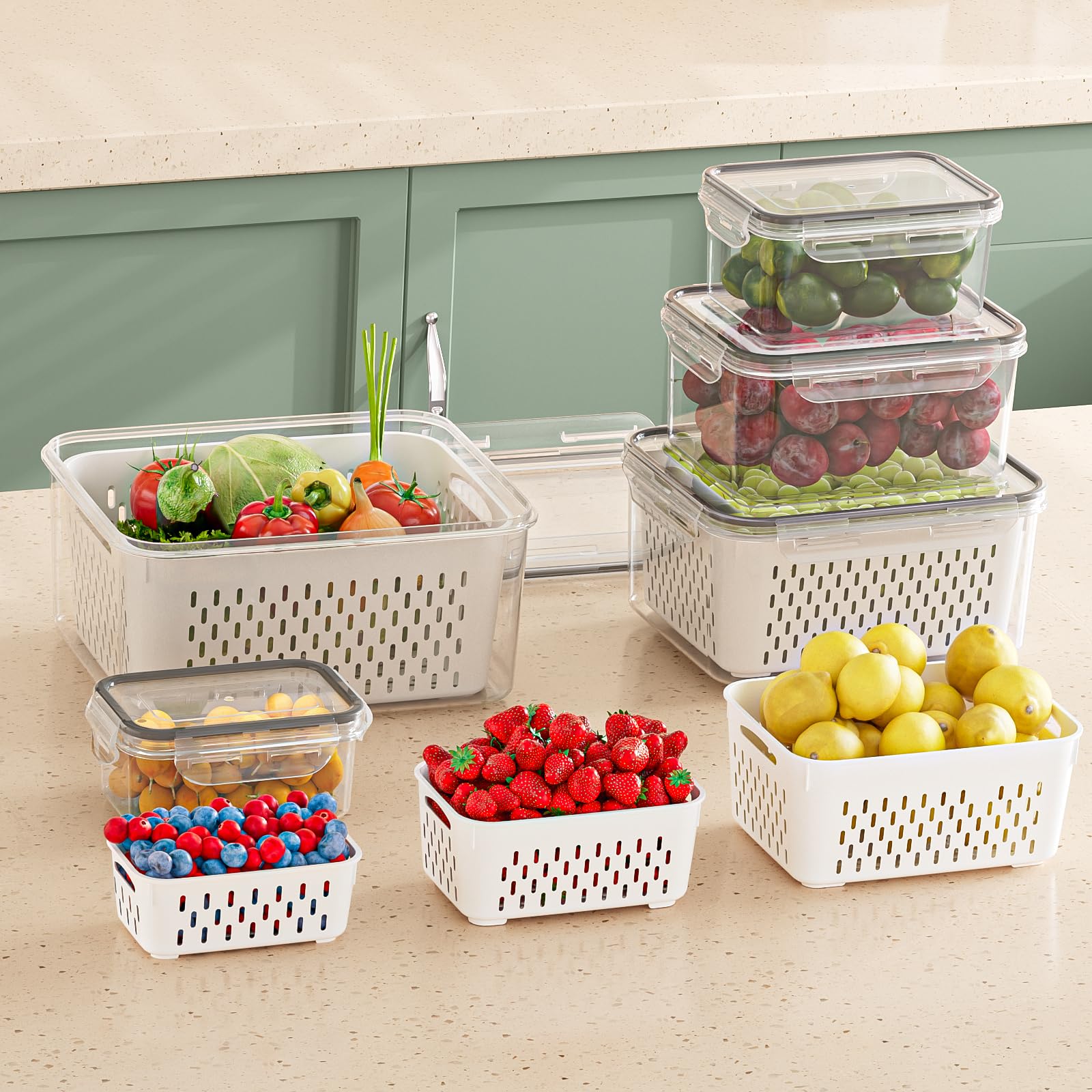 Kemethy airtight seal and buckles prevent leaks and odors in your fridge