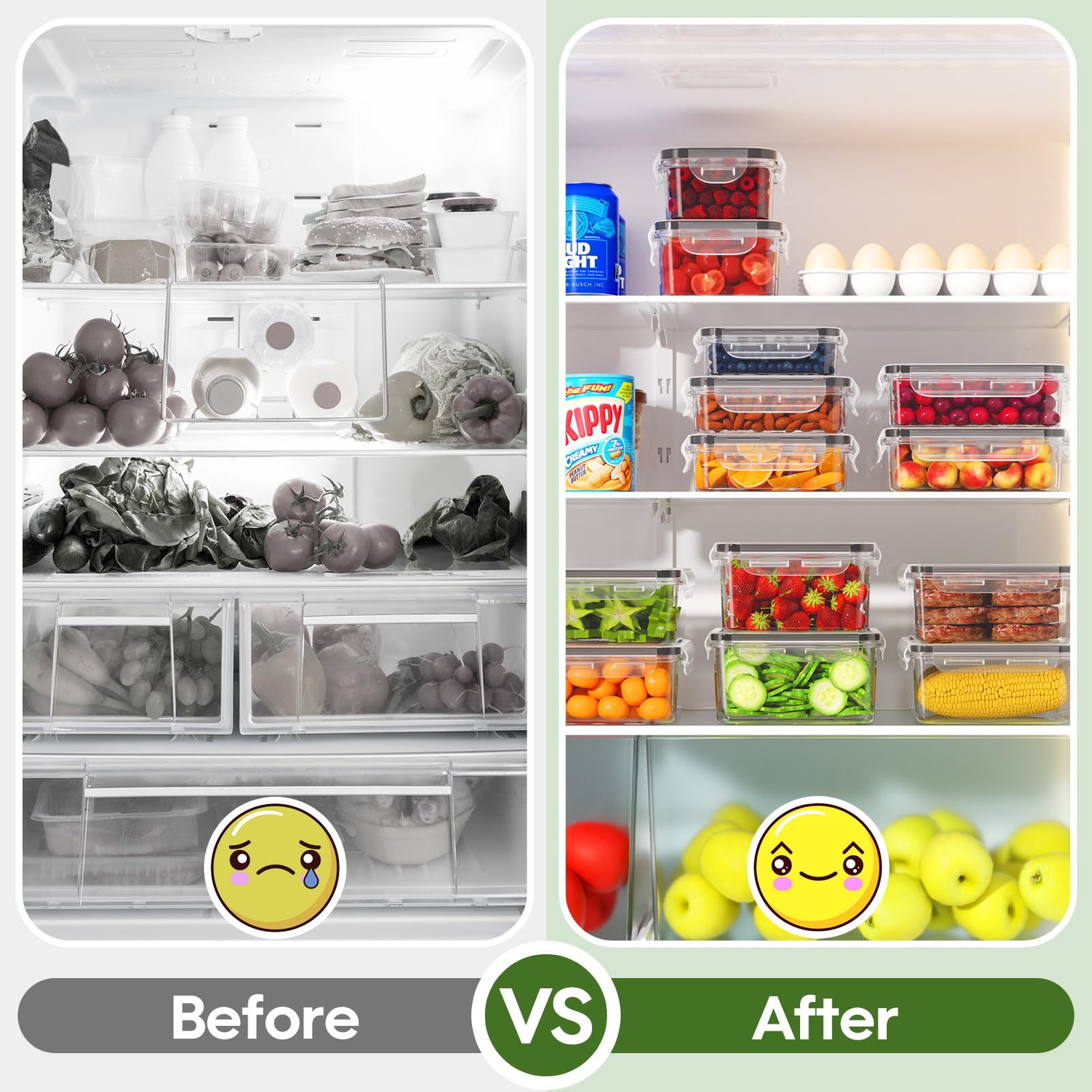 KEMETHY BPA-free polypropylene body supports durable, reusable storage.