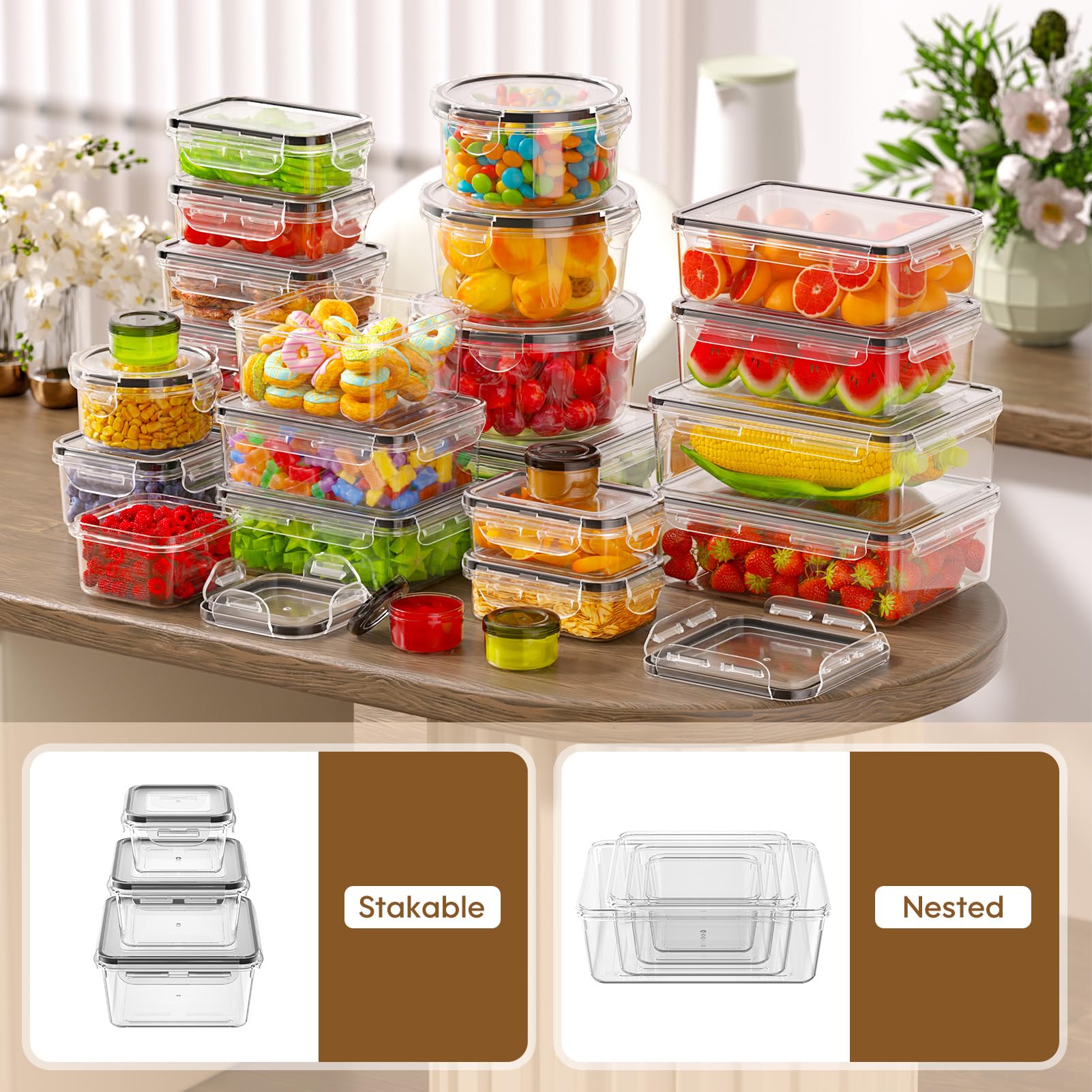 KEMETHY durable lightweight meal prep containers for on-the-go use.