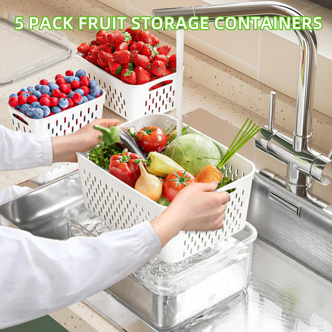 Kemethy 106oz fridge container keeps vegetables crisp and shelves tidy