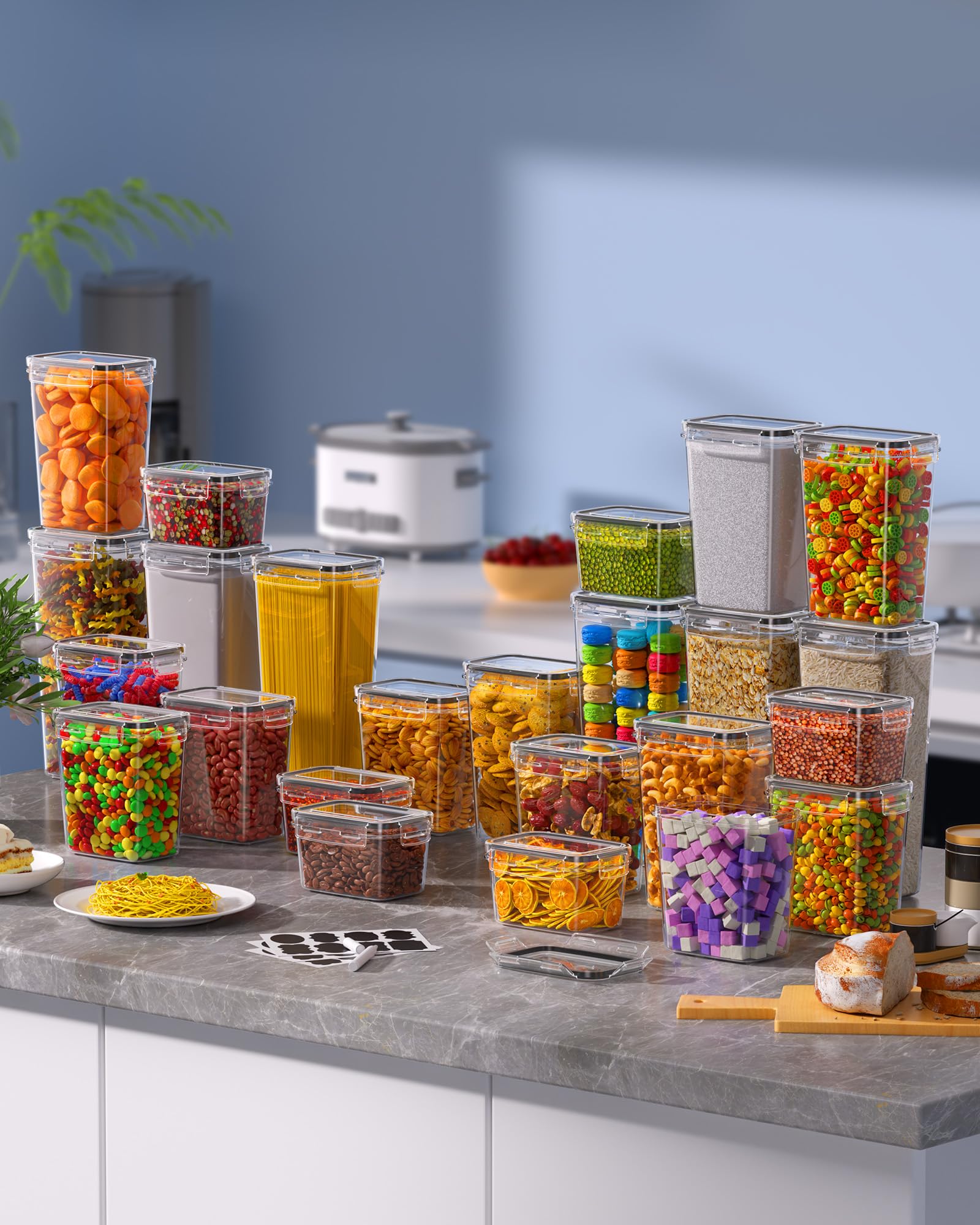 KEMETHY organized pantry setup helps meal prep and quick access.