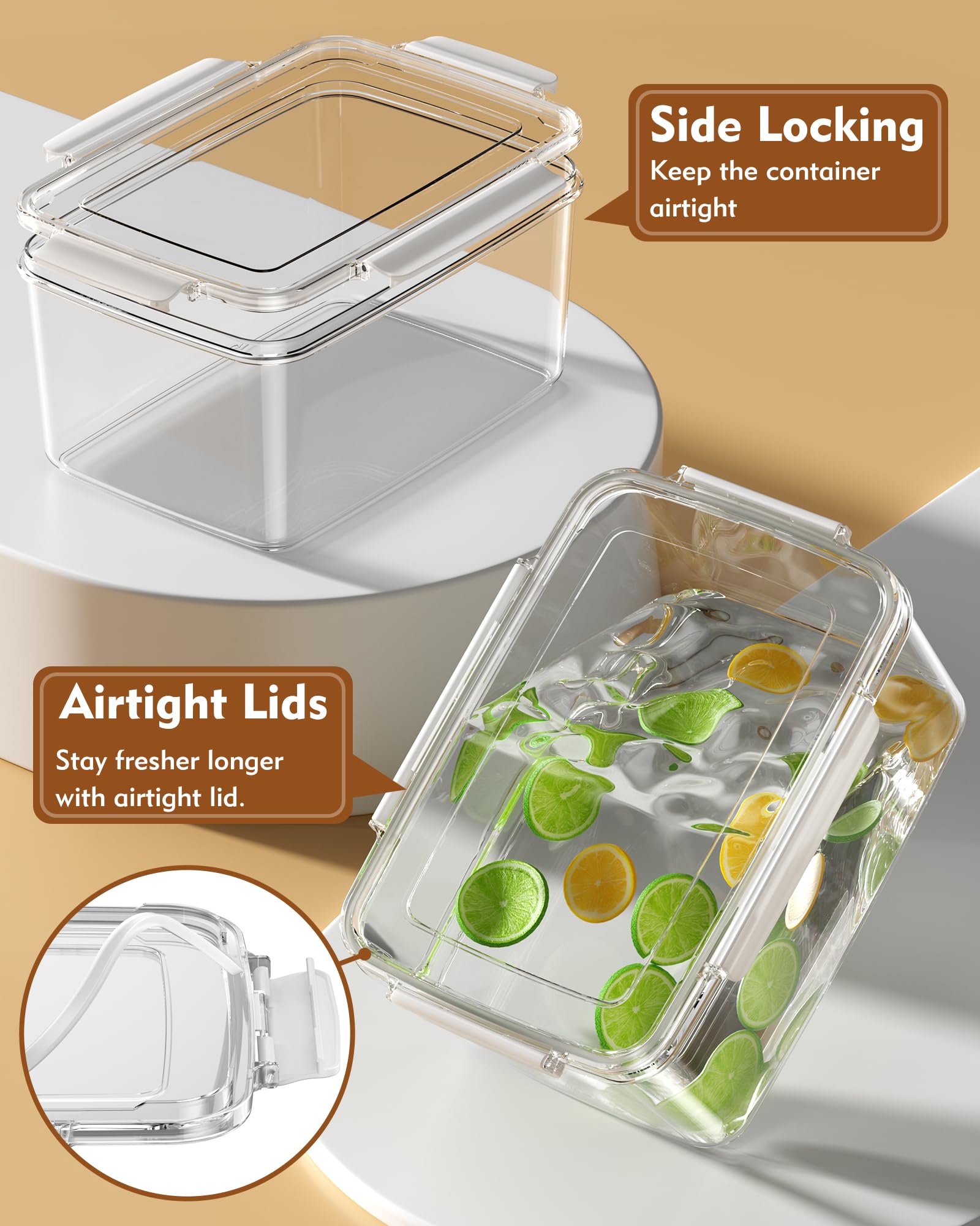 Kemethy leak-proof four-sided lid seals dry ingredients securely