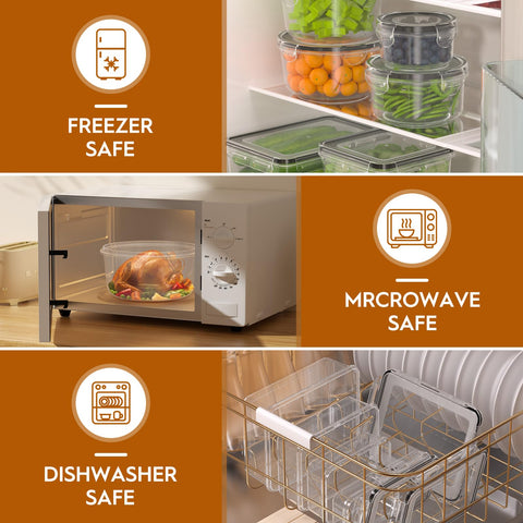 KEMETHY lids with silicone seals ensure leak-proof meal prep and airtight storage.