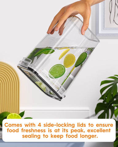 KEMETHY containers available in multiple sizes for cereals, flour, and snacks.