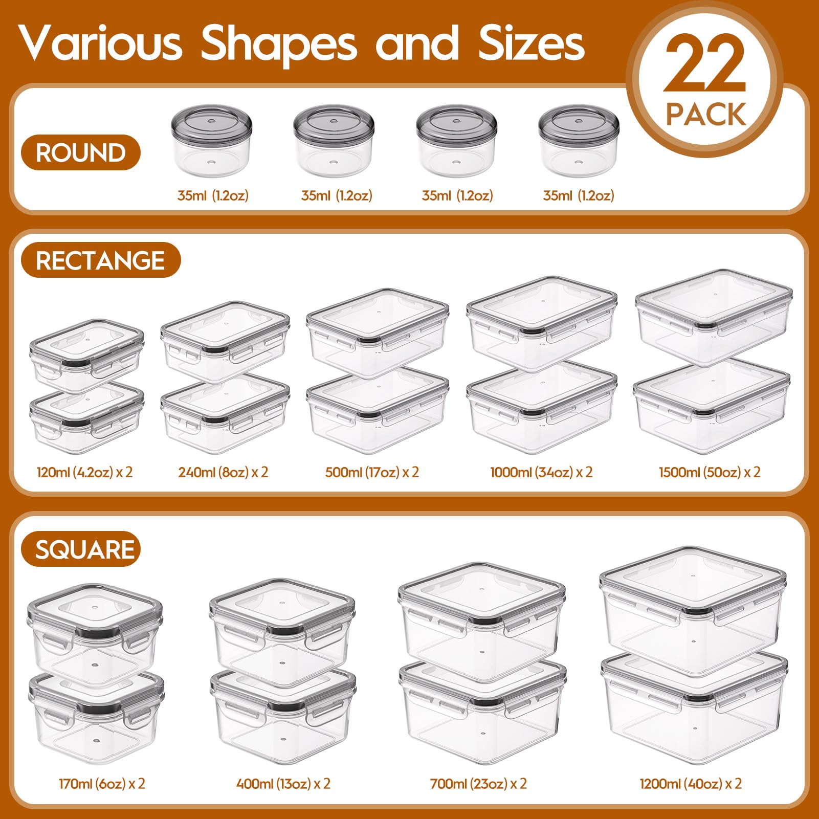 KEMETHY rectangular 50oz containers ideal for batch meals and leftovers