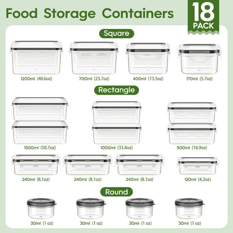 KEMETHY rectangular containers for versatile meal prep and fridge organization.