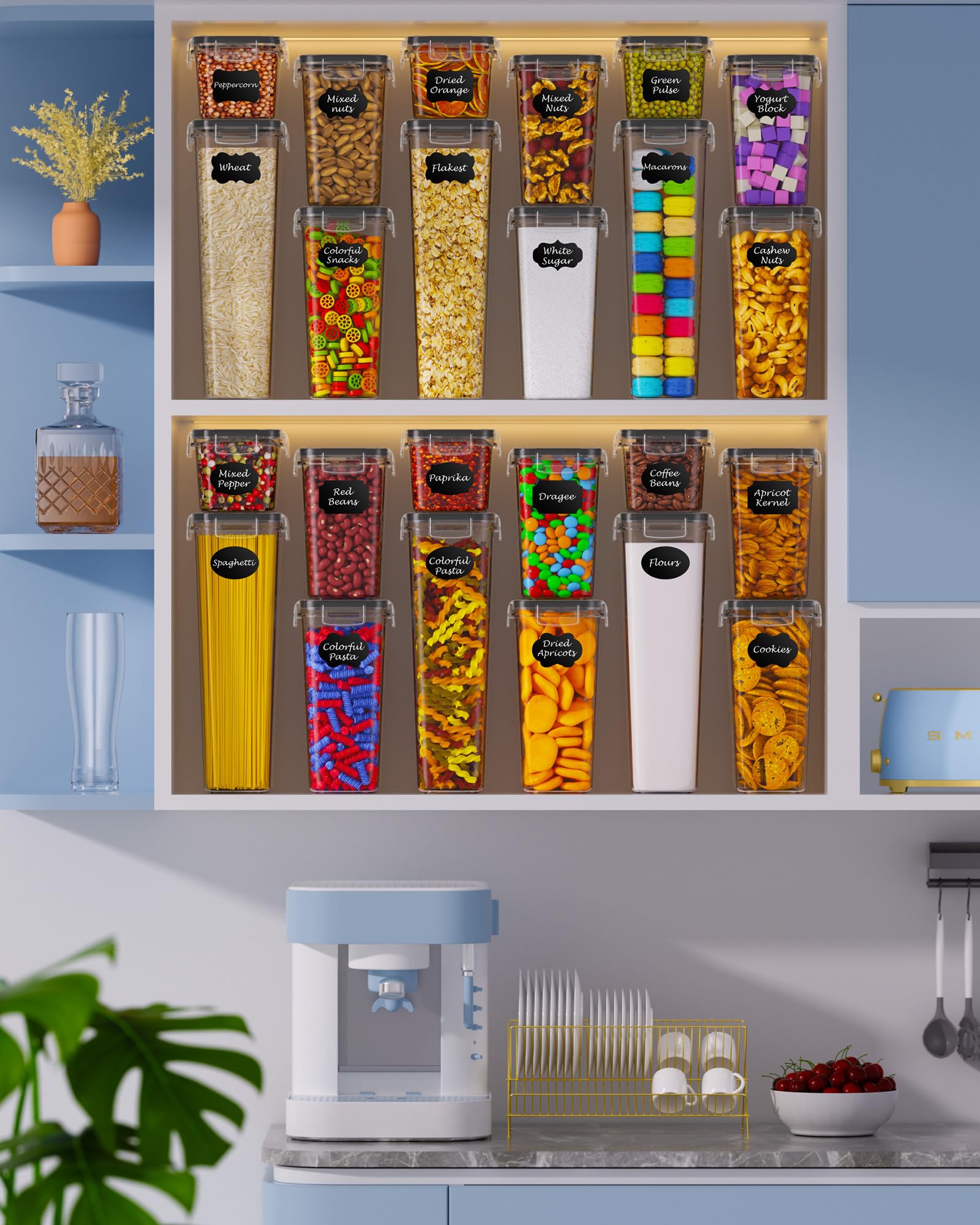 Kemethy stackable design saves pantry space while staying organized