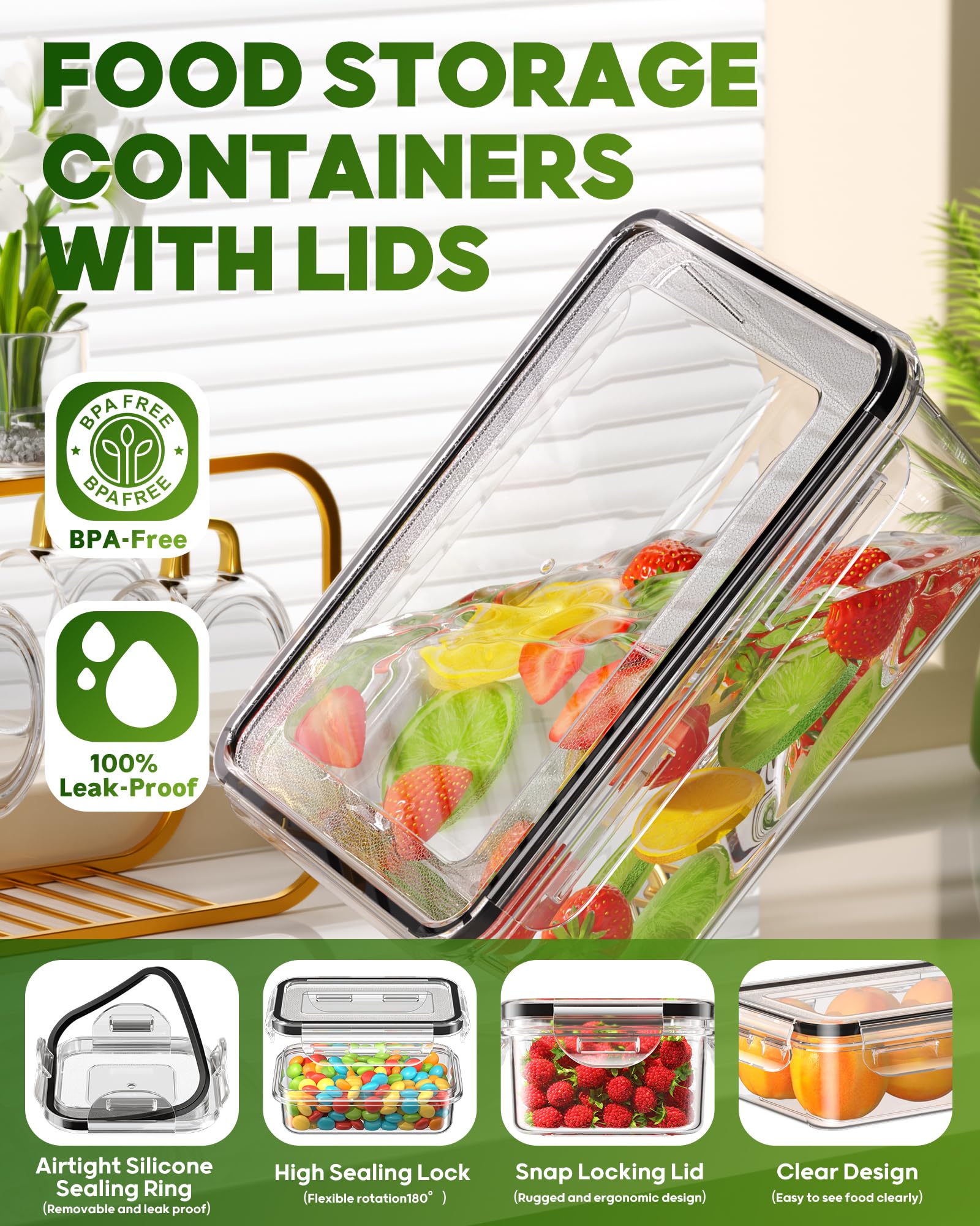 KEMETHY square containers showing contents for quick lunches