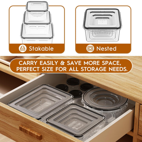 KEMETHY stackable design saves cabinet space and simplifies organization.