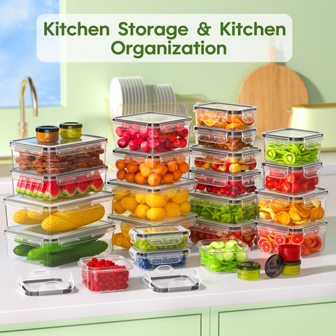KEMETHY stackable design saves pantry space