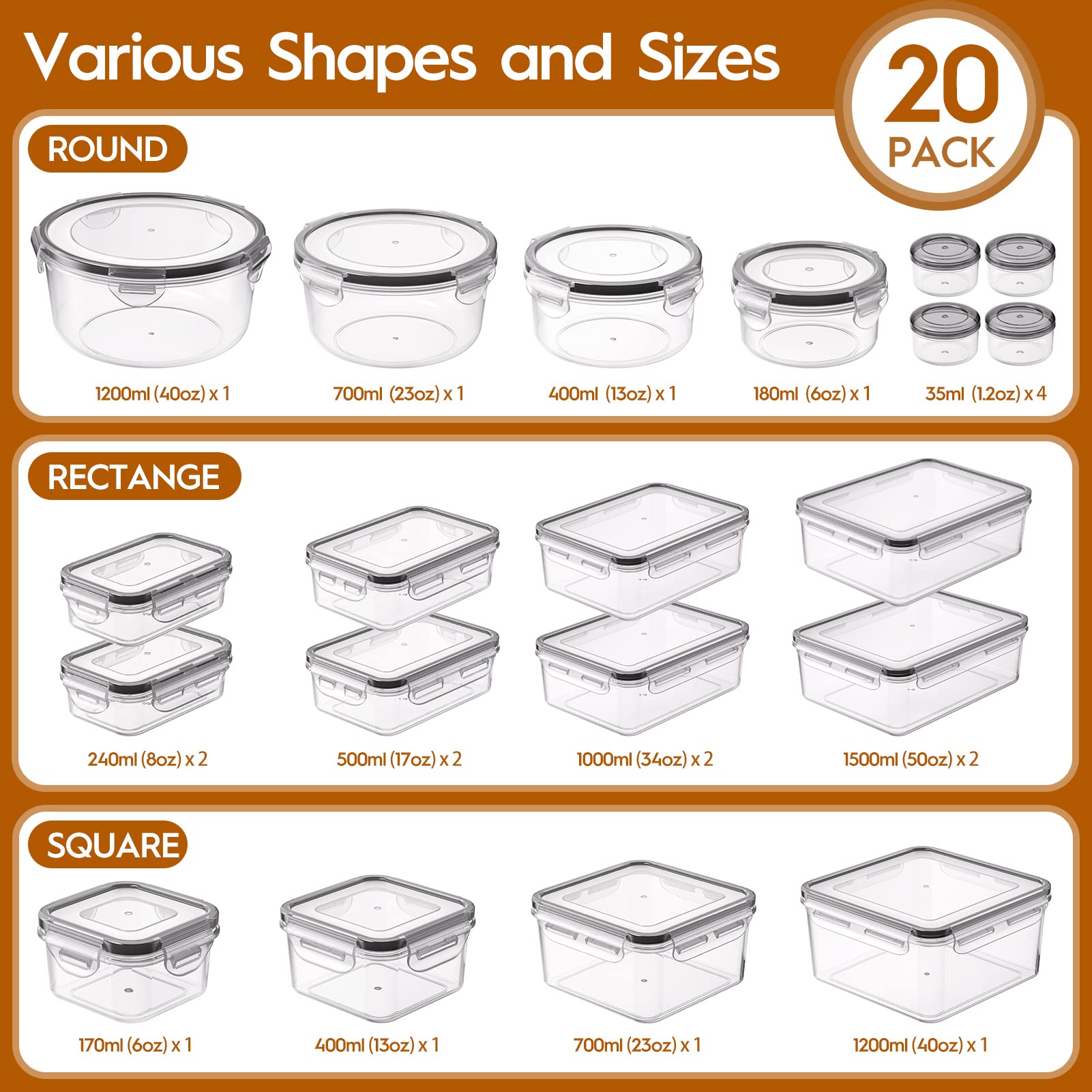 Kemethy stackable kitchen containers save space in your pantry.