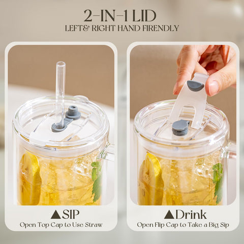 Kemorela 28oz glass tumbler ready for home or café service.