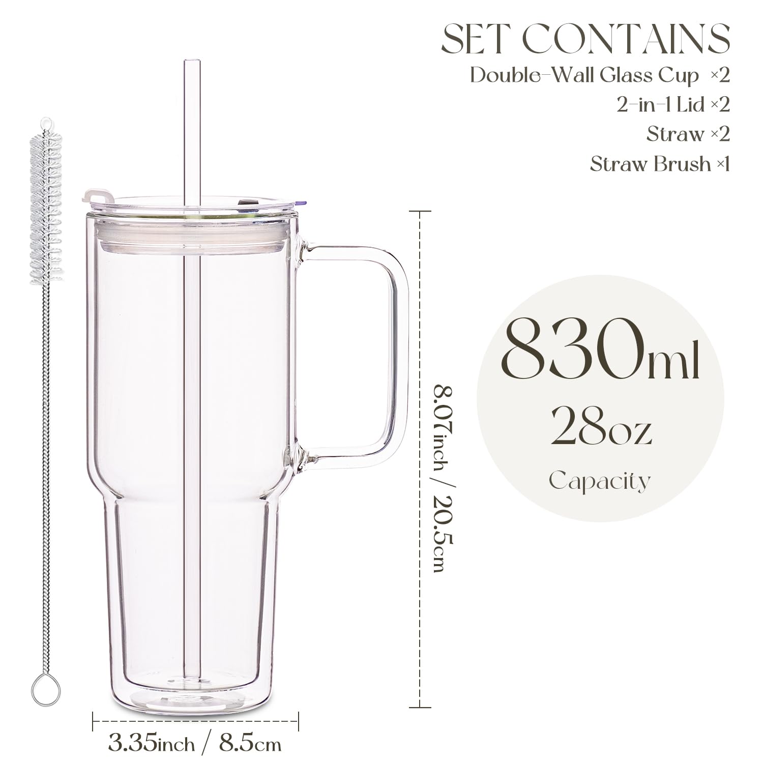 Kemorela 28oz tumbler with reusable straw for on-the-go beverages.