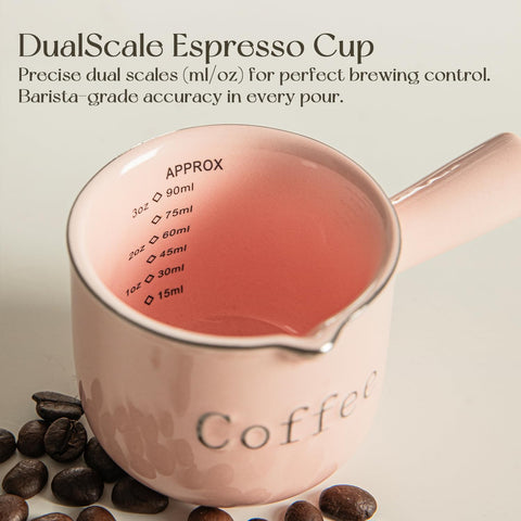 Kemorela espresso cups with a V-shaped mouth for smooth sipping.