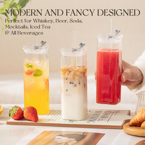 KEMORELA modern clear design highball tumbler on a clean table.