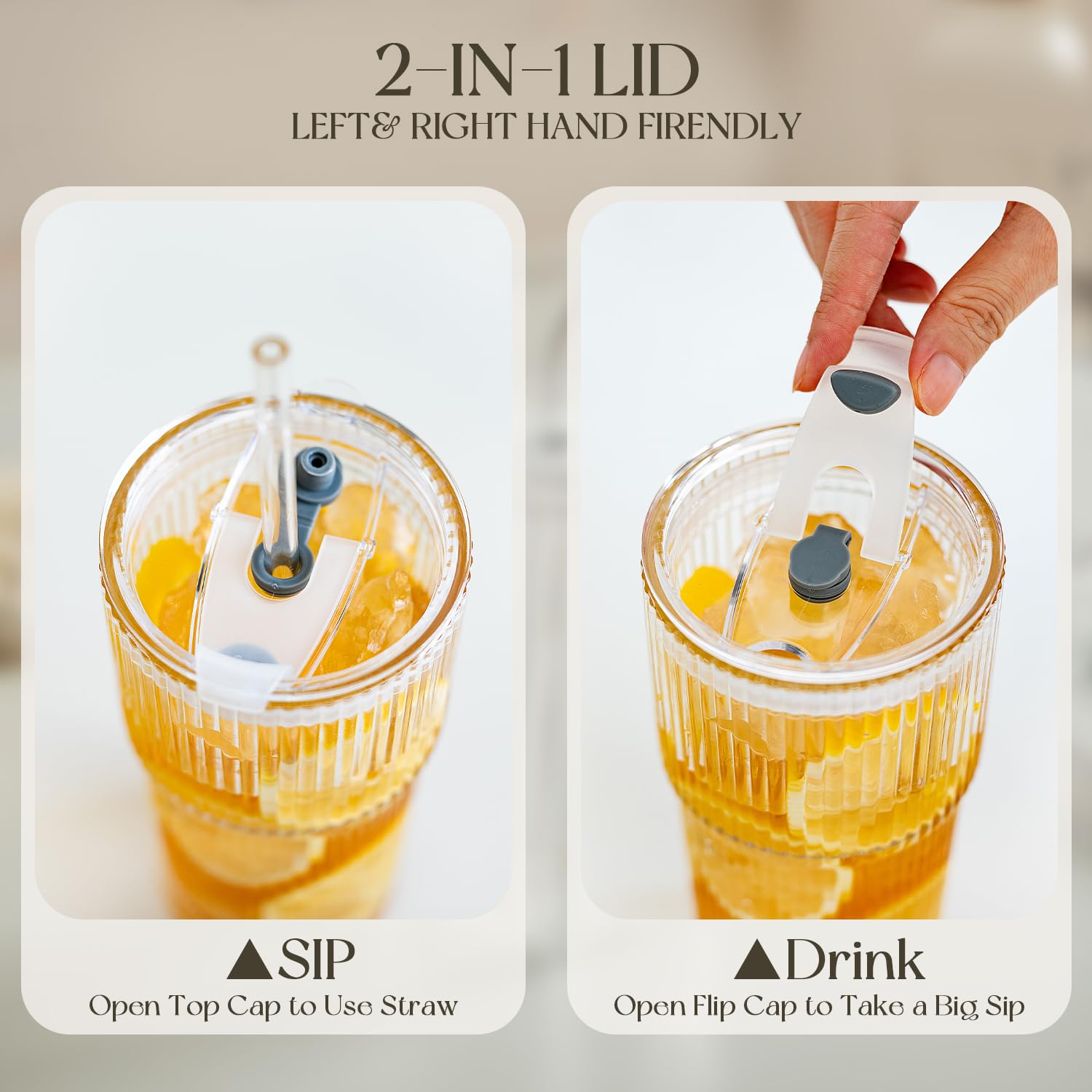 KEMORELA office-ready glass tumbler for meetings and cafe service