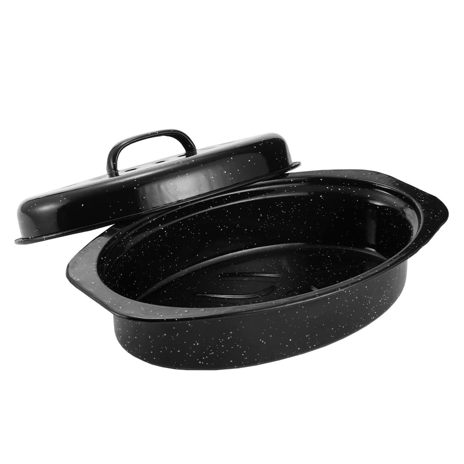Kendane 13-inch enameled oval roasting pan with domed lid for even roasting and juicy results