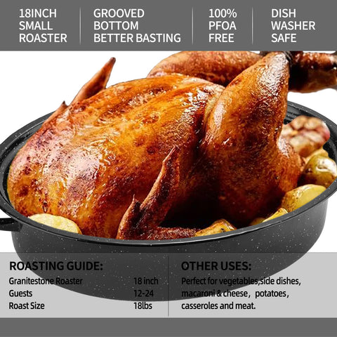 Kendane Granite Roasting Pan enamel coating resists staining and is easy to release