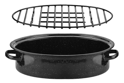 Kendane large 12x8.5 inch roaster fits 15–18 inch pans for flexible use.