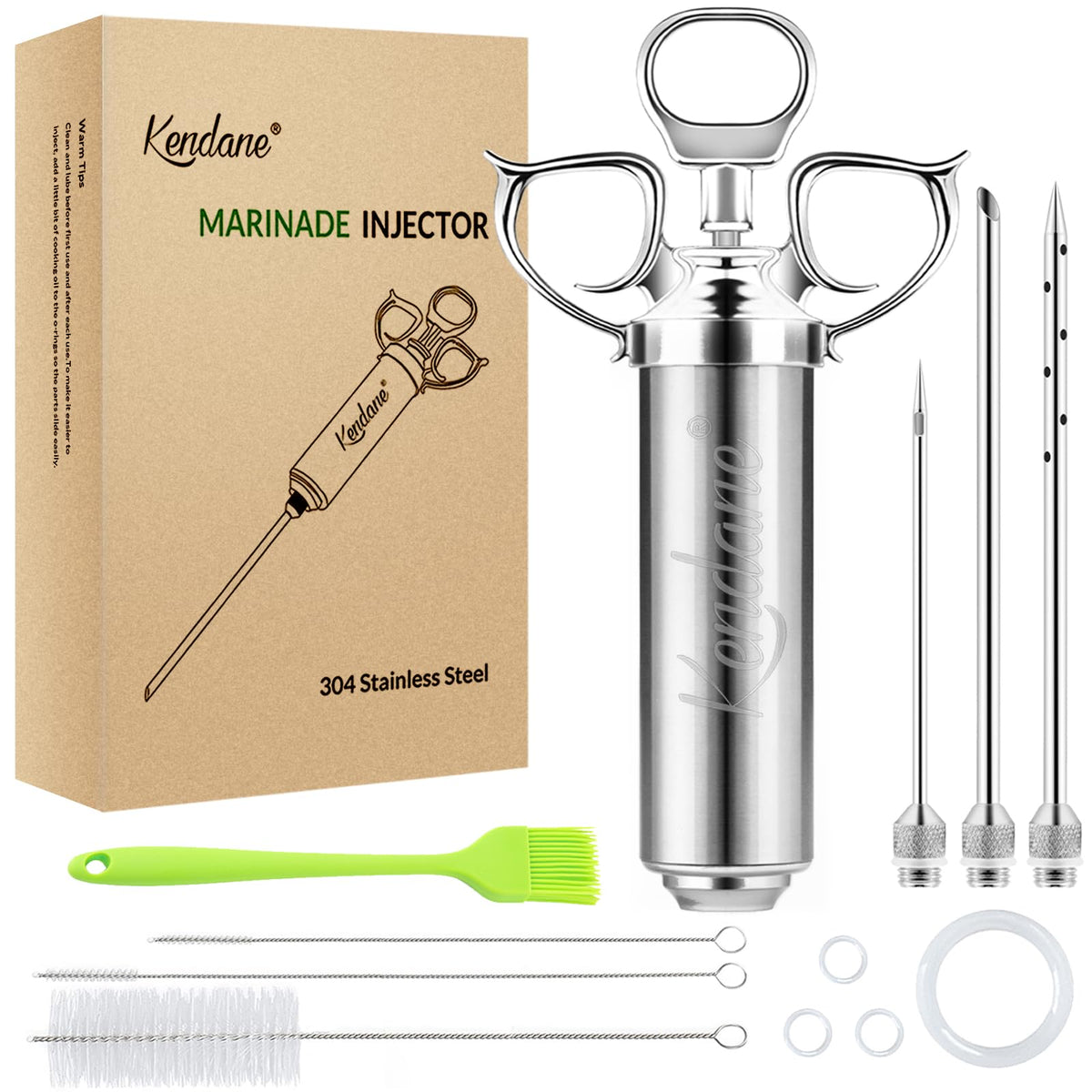 Kendane meat injector barrel 2oz for juicy, evenly seasoned roasts and poultry