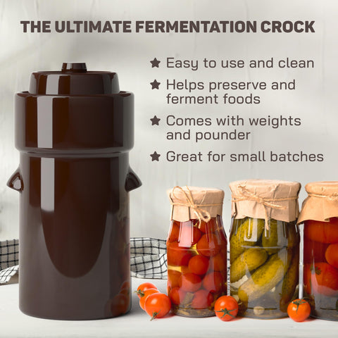 Kenley stoneware exterior highlights craft and keeps fermentation vessels stylish on display.