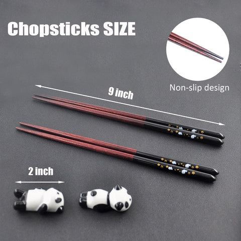Kenpal chopsticks feature rabbit and flower motifs with lacquer finish