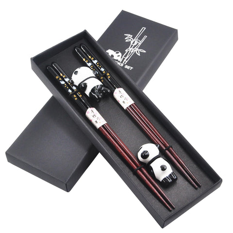 Kenpal Japanese chopsticks 9-inch with panda holders for sushi dinners
