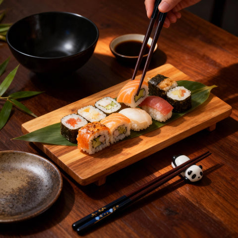 Kenpal wooden chopsticks with natural lacquer for durable daily use